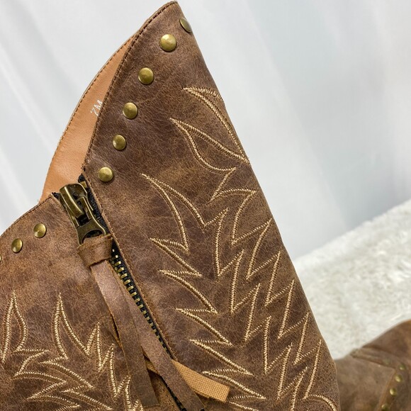 Coconuts by Matisse Womens Brown Faux Leather Pirate Western Studded Boots 7 - Picture 9 of 12